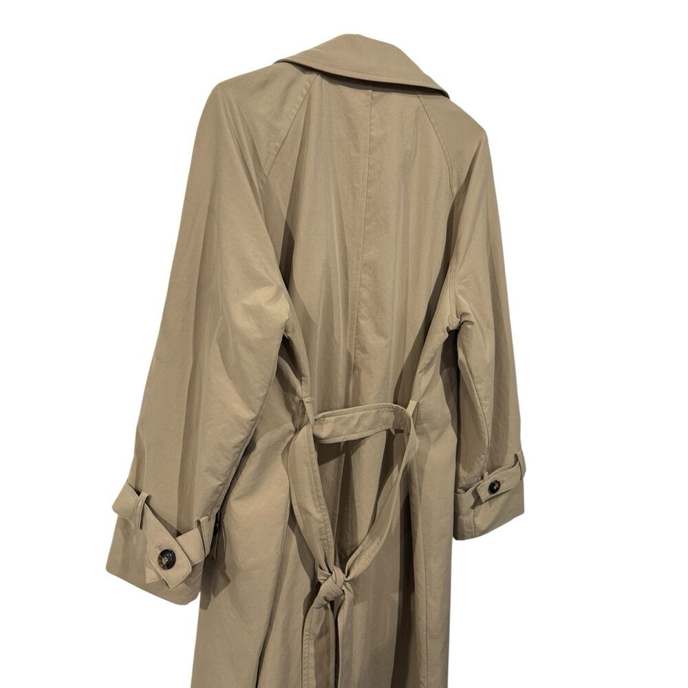 H&M Beige Double-Breasted Trench Coat with Black Buttons - Picture 13 of 14